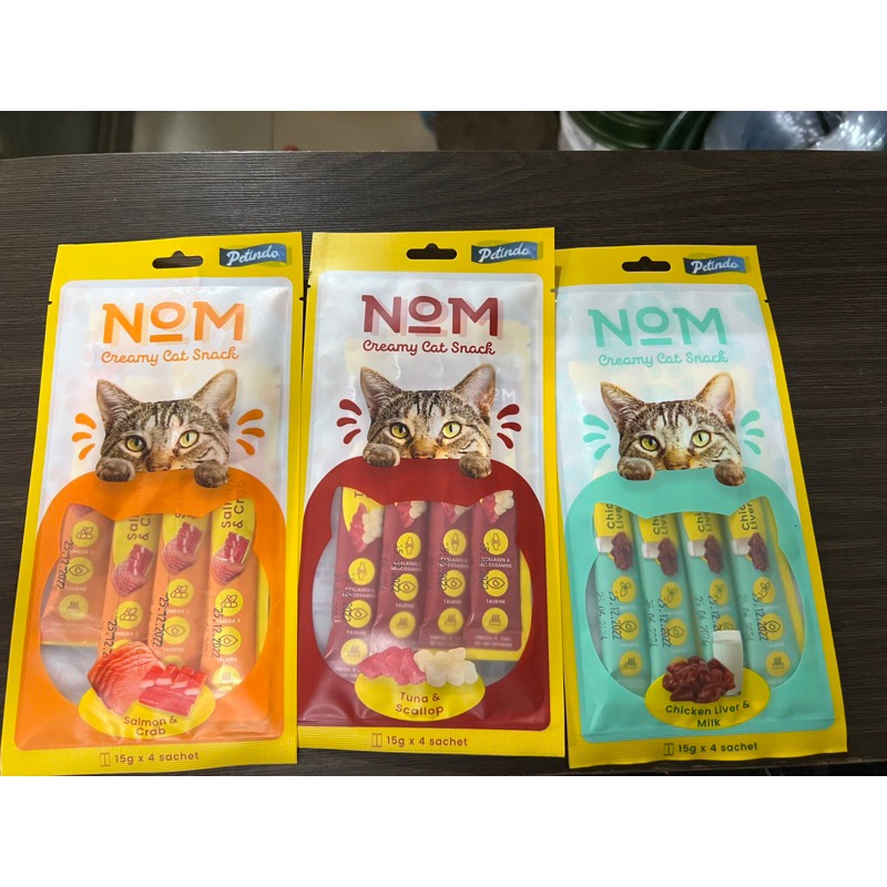 NOM Cat Creamy Treats 4x15gr / Cemilan Kucing