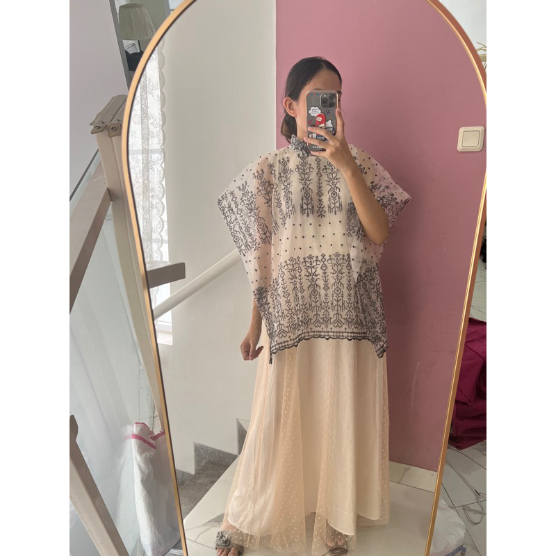 Carisa Dewasa dress ( lengan panjang / lengan pendek ) Corak baru untuk white di gambar pertama