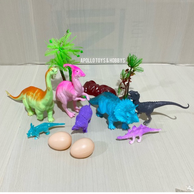 MAINAN ANAK DUNIA DINOSAURUS KARET + AKSESORIS / DINOSAURS WOLRD