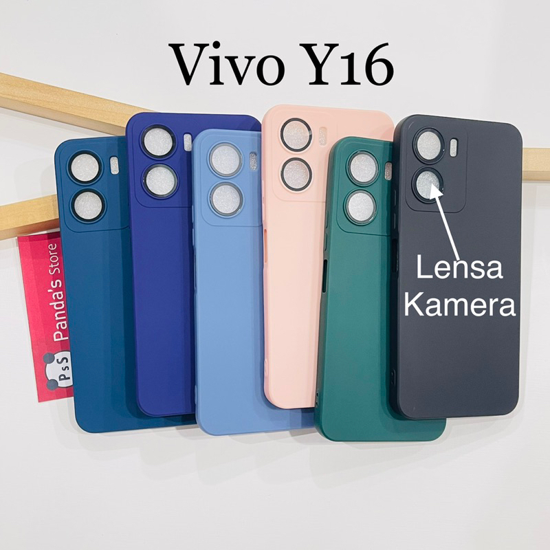 Case Vivo Y16 Lenspro Makaron Full Color Softcase Pro Lensa