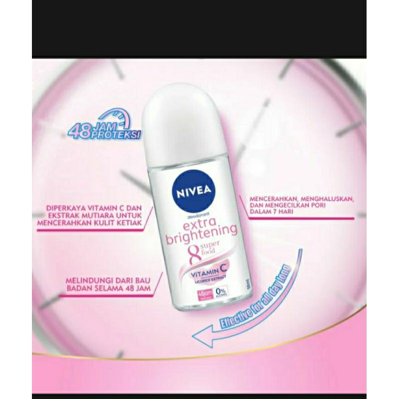 Nivea Deodorant Extra Brightening Roll On 50ML