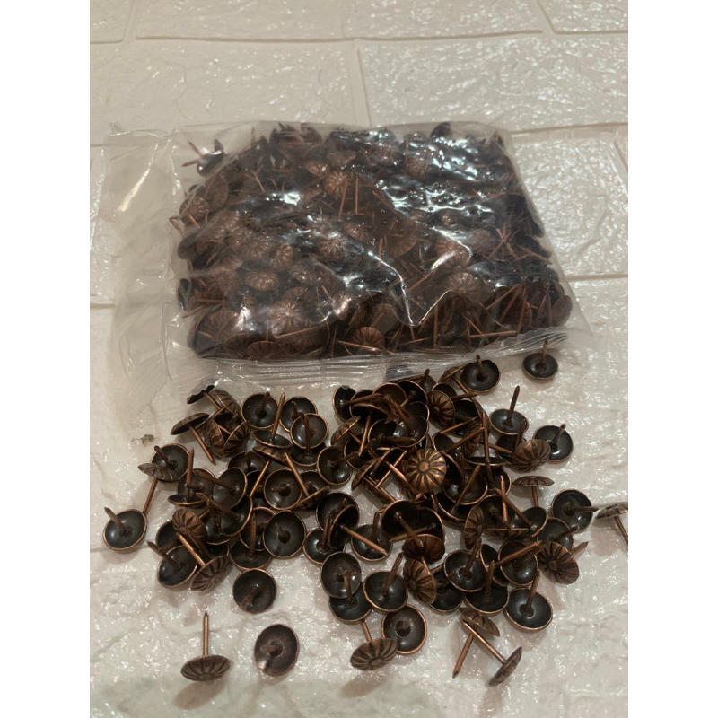 Paku pines aksesoris kursi sofa motif bunga tembaga/coklat / Paku pines hias sofa