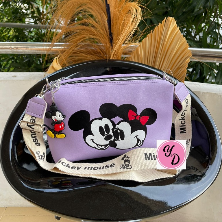 TAS SELEMPANG WANITA 2 RUANG MICKEY MOUSE / SLING BAG