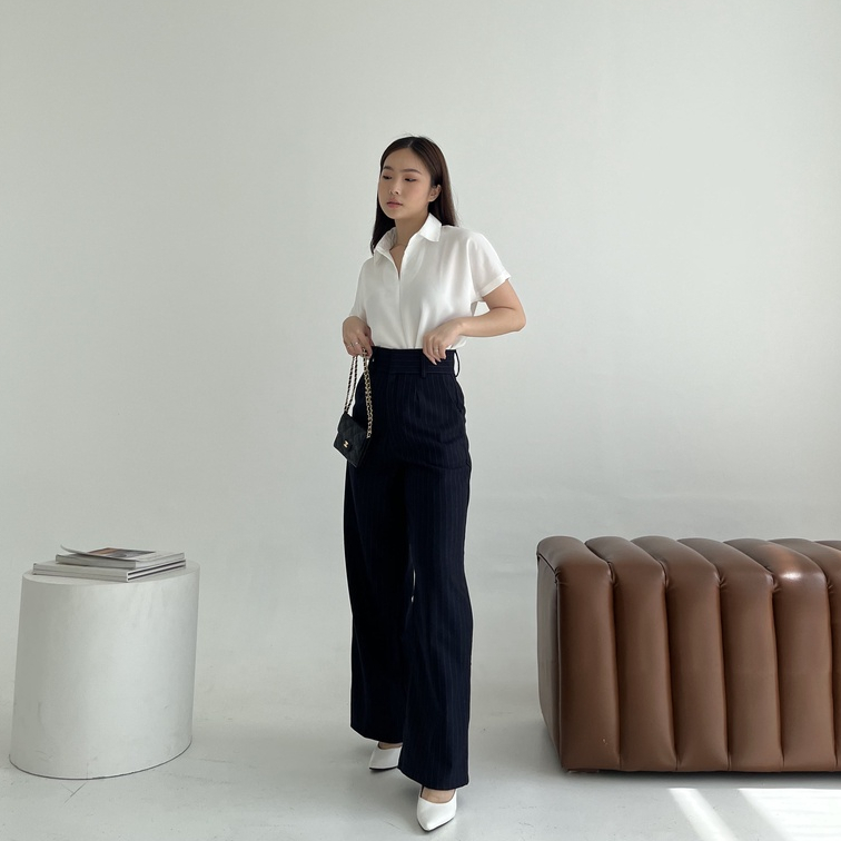 Zari Stripe Pants / Formal Pants / Celana Panjang Kasual / Korean Looks Pants