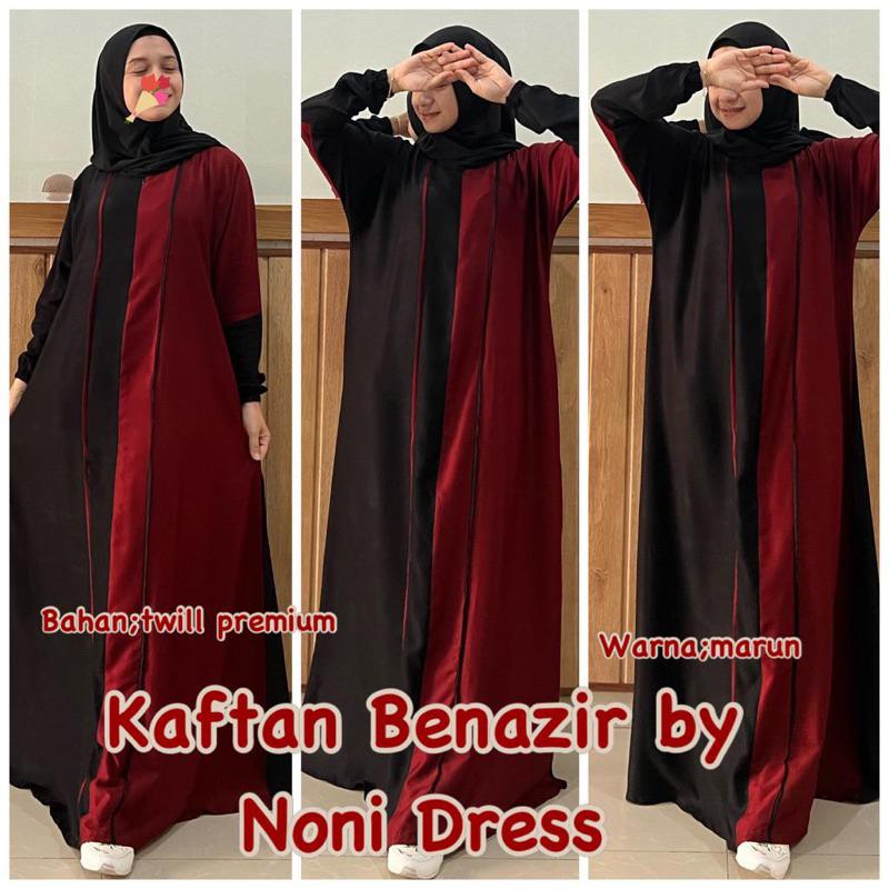 Daster Arab Noni BENAZIR Dress Busui Kaftan Twill Premium Big Size