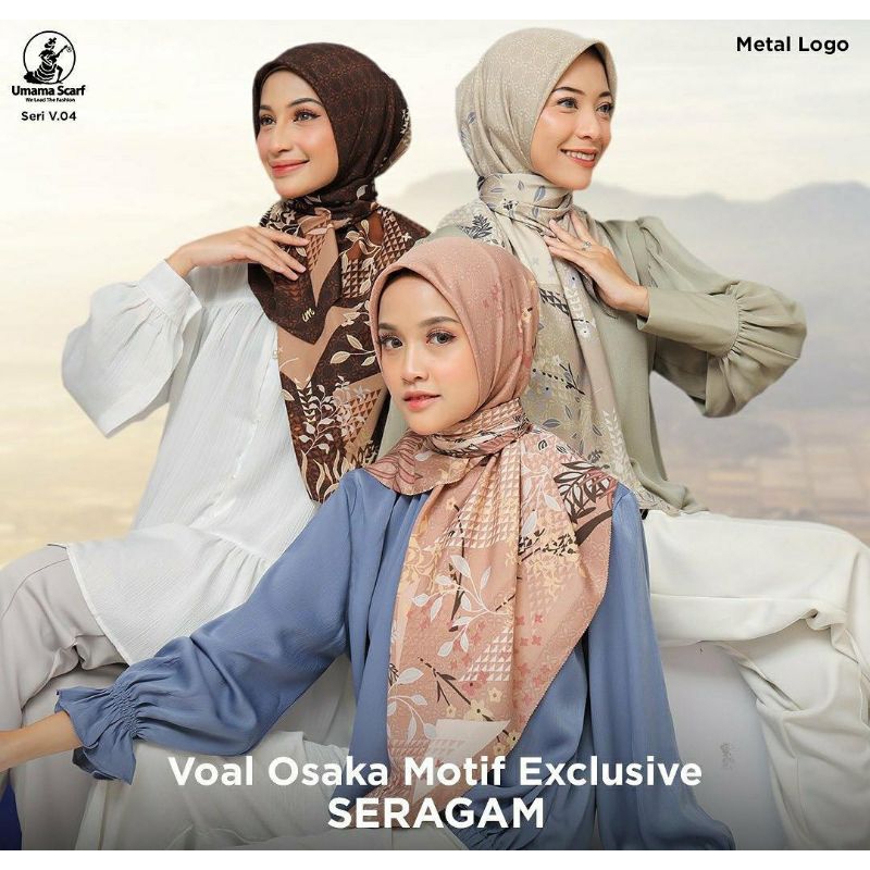 Hijab Segi Empat Voal Motif Exclusive Umama Metal Logo (Motif Part 5)