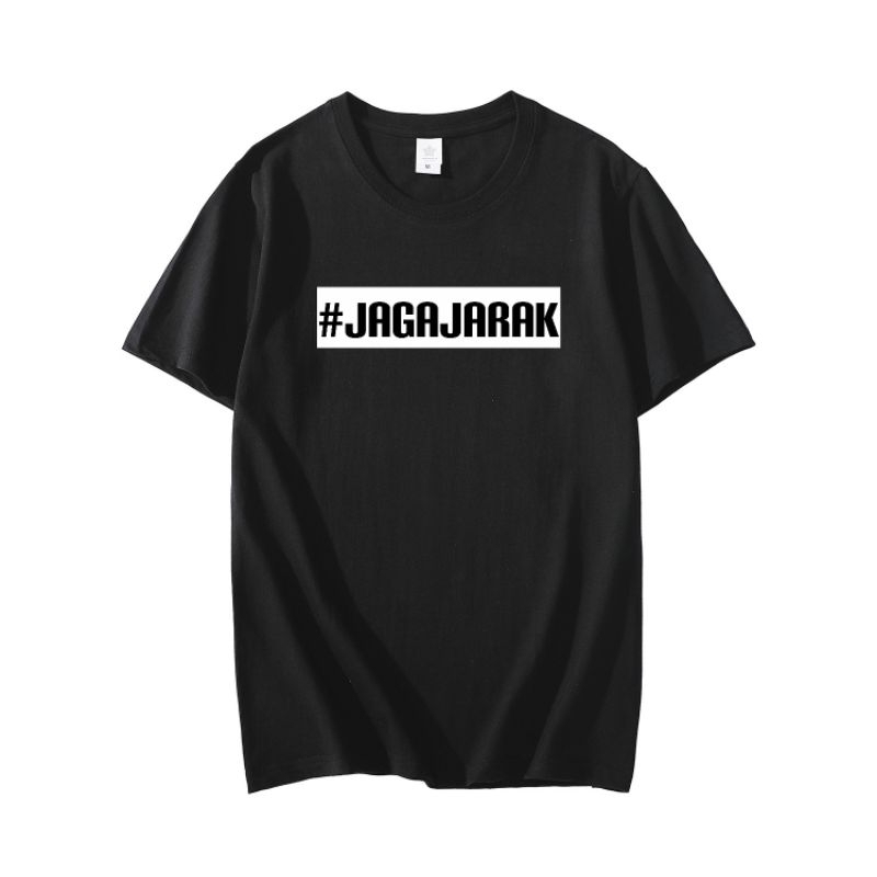 Kaos Pria Jaga Jarak Baju Oblong Pria Wanita Pakaian Atasan Unisex Dewasa Tshirt Cowok Cewek Cod