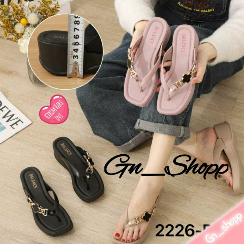 Sandal Jepit Wanita Wedges Tinggi  Terbaru Terlaris Balance 2226-D2