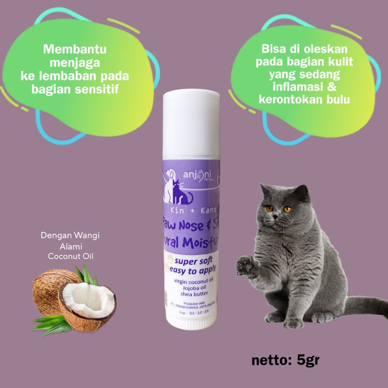 PAW NOSE SKIN HEALING BALM krim VCO krim pelembab kulit hidung dan tapak kaki anjing kucing