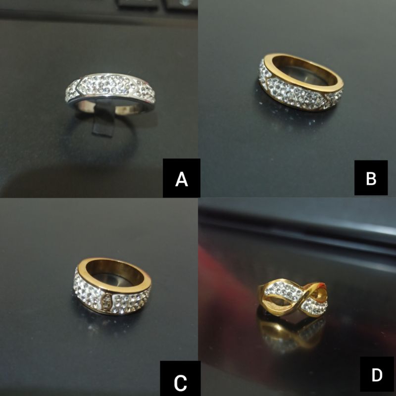 Cincin Titanium Ring Permata Super Mewah