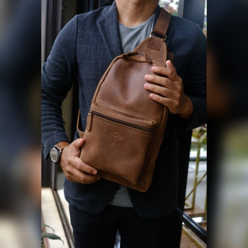 AIRA | Tas Kulit Asli Pria Slingpack BRUNO