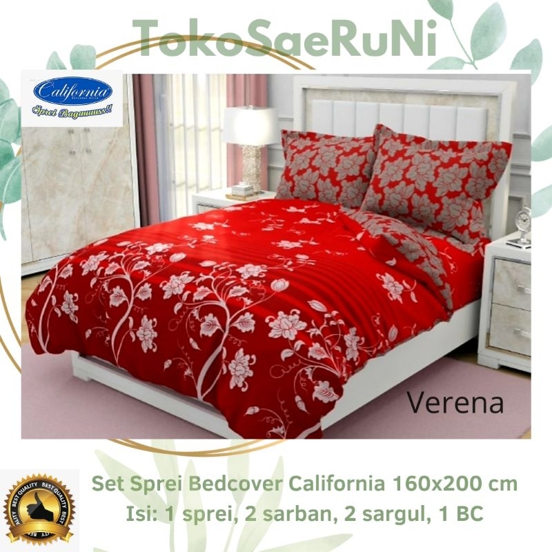 Set Sprei + Bedcover California 160x200 Motif Verena