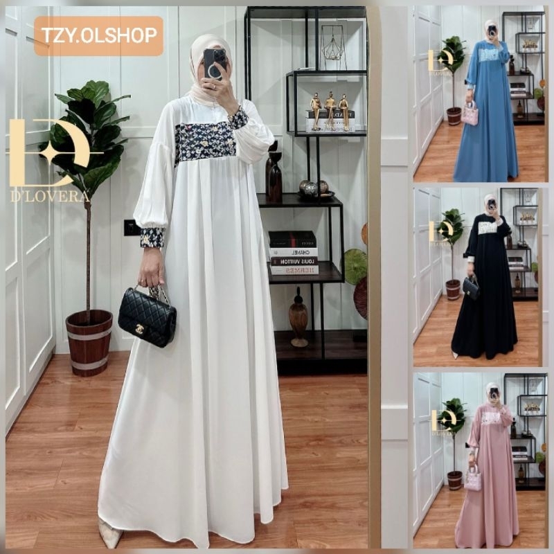 (OX8) DLOVERA AIKO DRESS Baju Dress Gamis Wanita Muslimah Pattern Cantik Aiko Dress by D'lovera. TZY