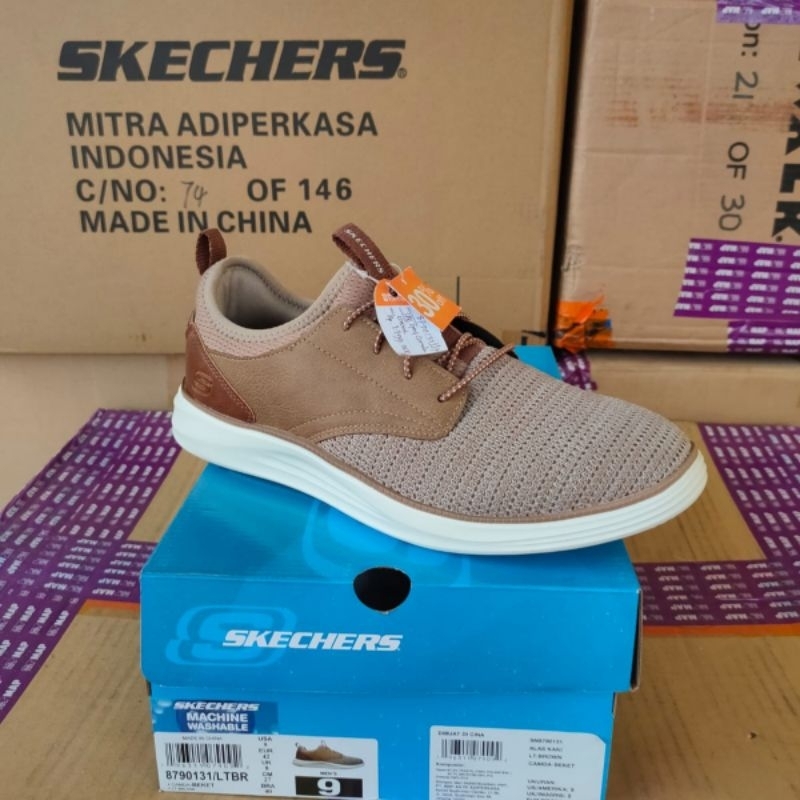 Sepatu Skechers Camda Beket Lt Brown 8790131/LTBR Men's Shoes Original