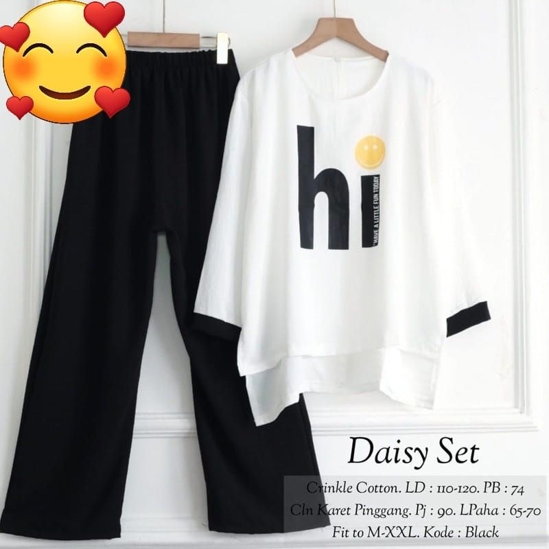 DAISY SET/Stelan Sablon Kringkle Viral/One Set Wanita Sablon Terbaru