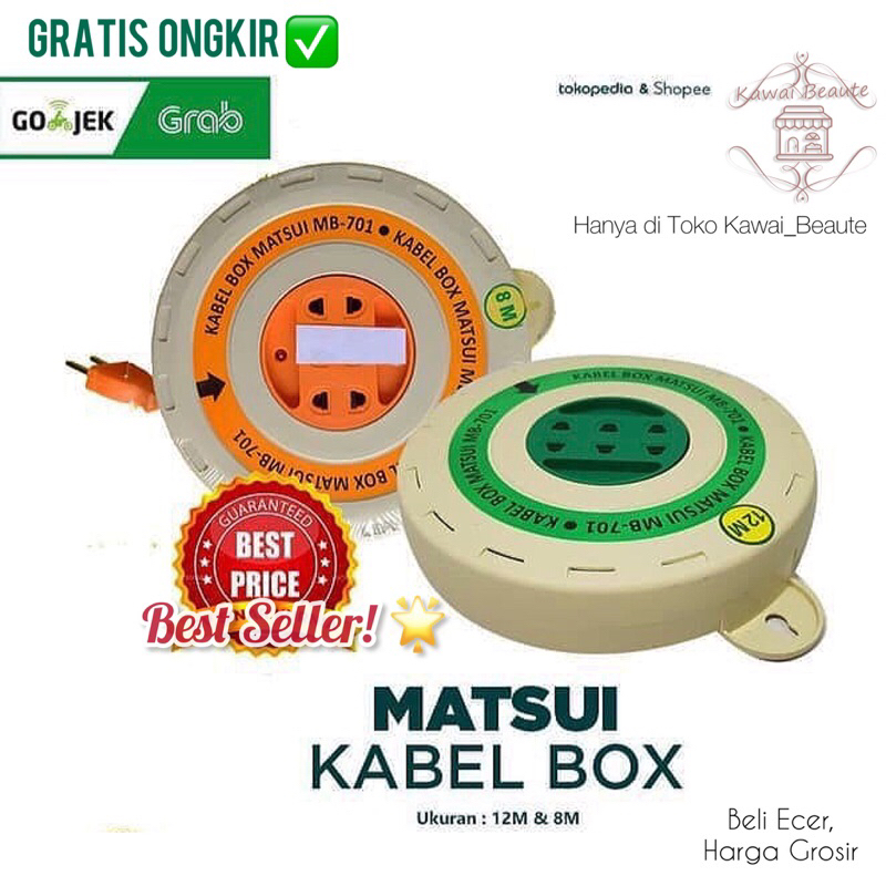 Kabel Box Rol Gulung 8 / 12 Meter MATSUI MB-701 Full Tembaga ROLLCABLE