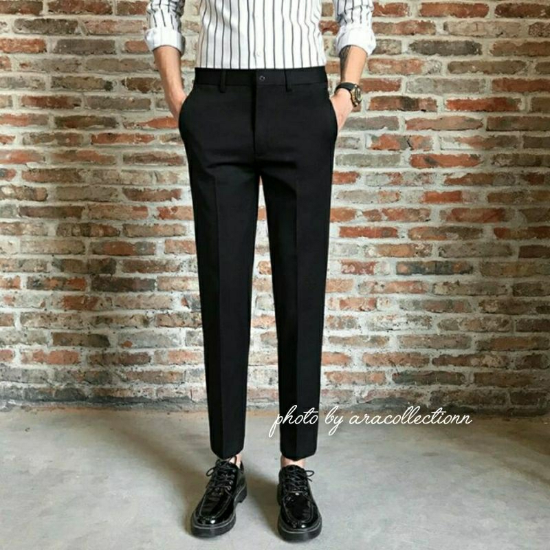 Celana Ankle Pants Celana Formal Kantor Kerja Pria Slimfit Premium