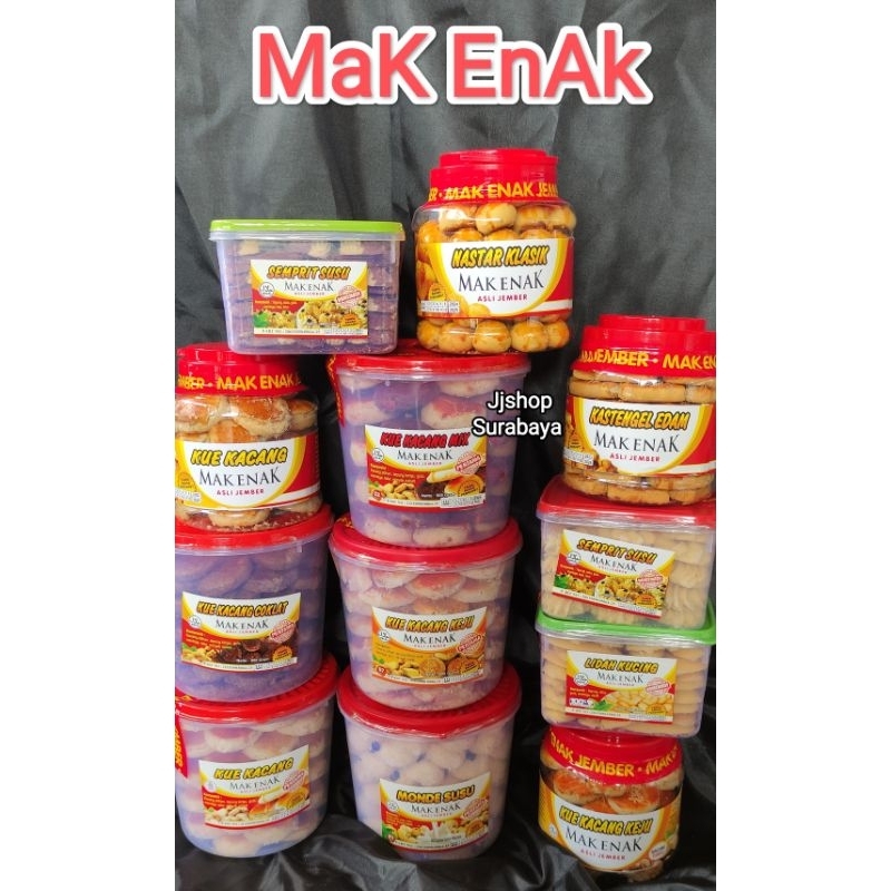 READY STOK BARU KUE KACANG MAK ENAK (free bubble slain grab gosend) ORIGINAL, monde susu, kucang coklat, kucang mix, kucang keju, nastar, kastengel