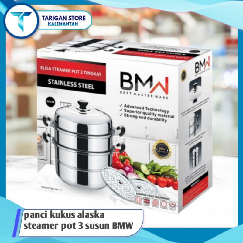 Panci Kukus Alaska Steamer Pot Susun Stainless BMW/Panci Kukus