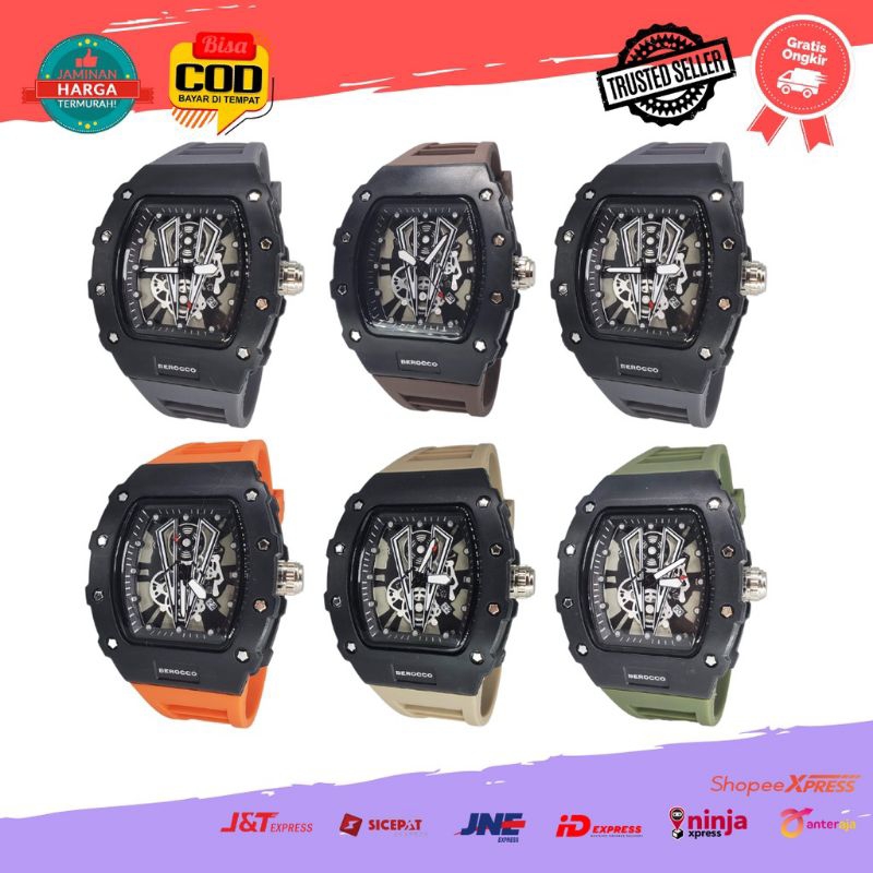 Original Jam Tangan Berocco Sport Pria Tanggal Aktif Tahan Air Bisa Dibawa Berenang Jam Tangan