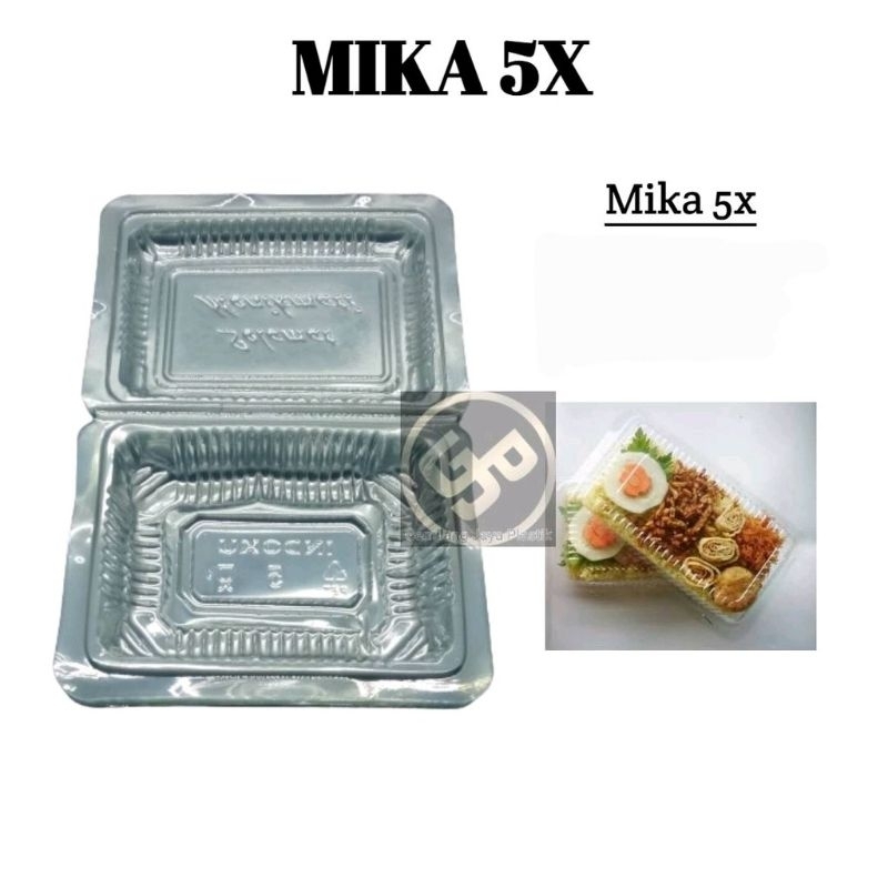 Mika kue Ukuran 5X/mika makanan/mika jajan pasar/ mika Bening tempat kue/mika kotak plastik