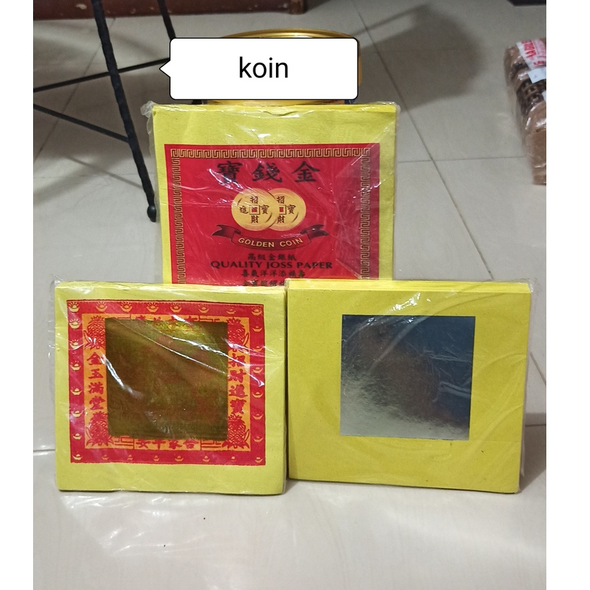 (Ecer)kertas sembahyang kim gin cua emas/ perak