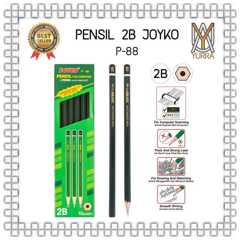 

YURRA - Pencil Pensil 2B Joyko P-88 Pack 1 Box isi 12 Pcs