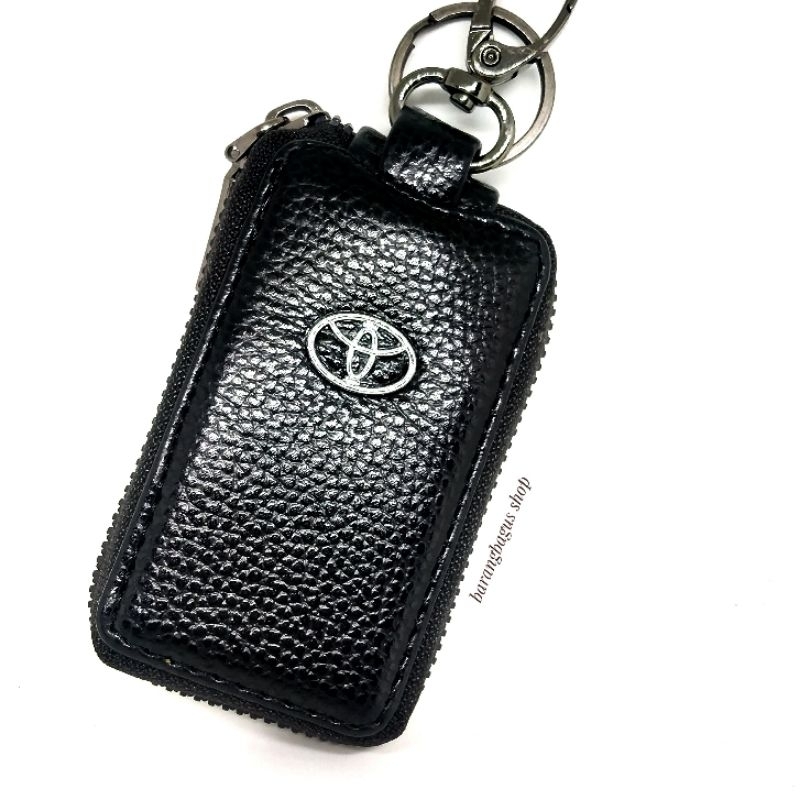 Dompet Hardcase Tempat Remote Mobil keyless Kulit Gantungan TOYOTA