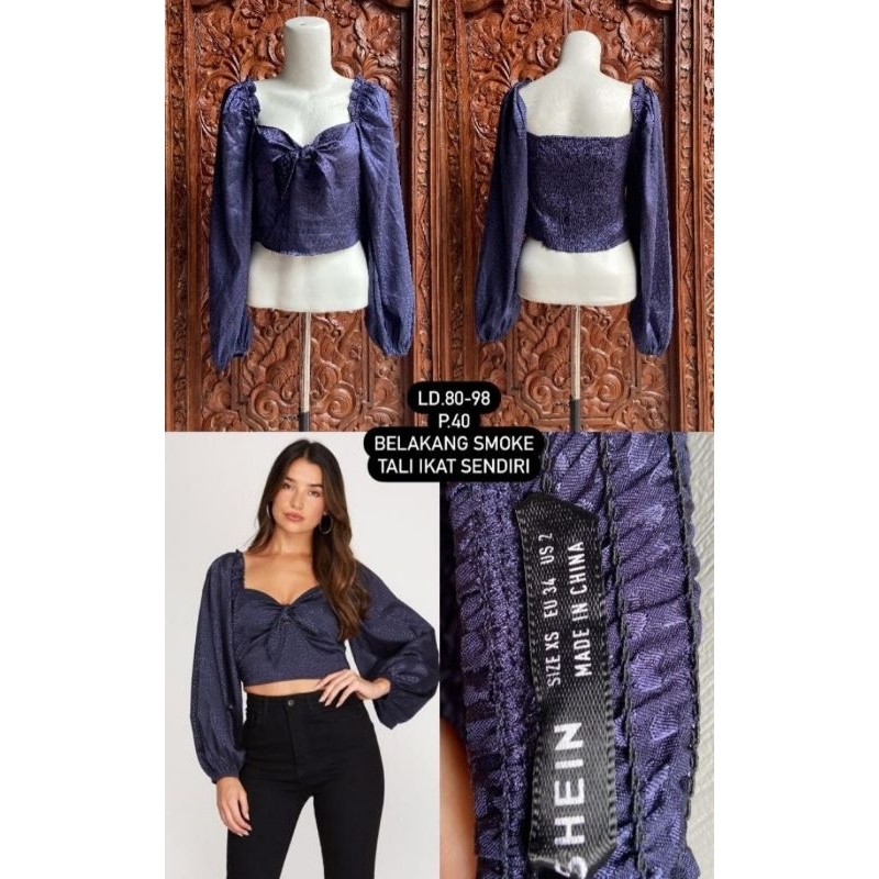 crop top shein navy