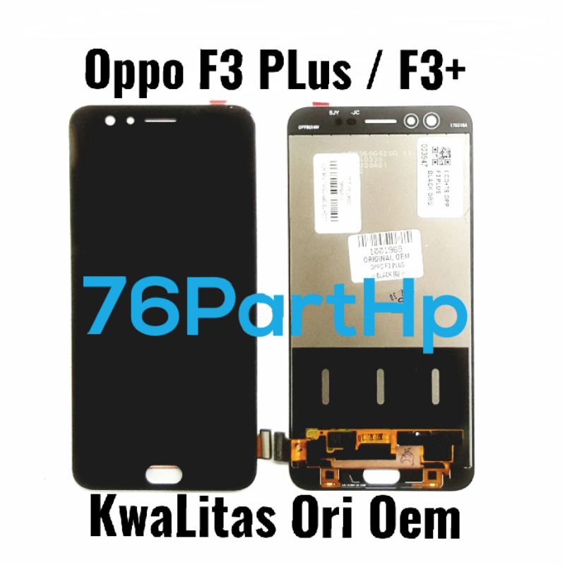 lcd Touchscreen Fullset Kwalitas Ori Oem Oppo F3 plus  - F3 + - hitam