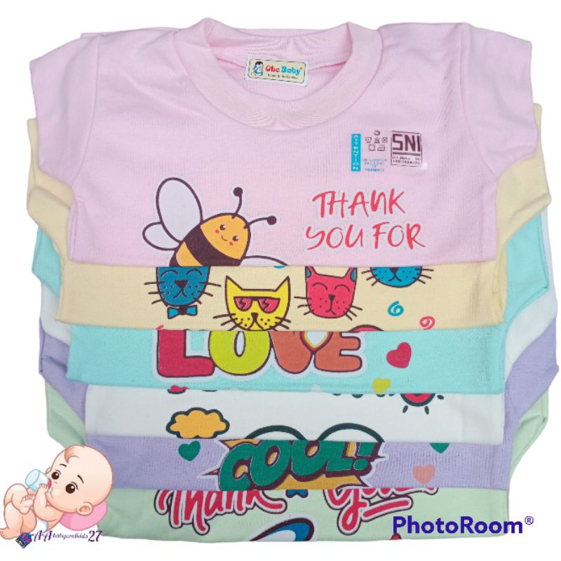 3PC KAOS BAYI ONE BABY SABLON-OBLONG BAYI ONE BABY GAMBAR-OBLONG BAYI MURAH BERKUALITAS