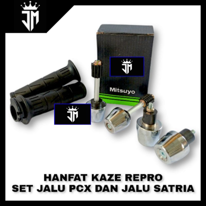 HAND GRIP HANFAT KAZE KARET STANG STIR KAWASAKI KAZE MEREK MITSUYO SET JALU PCX DAN JALU SATRIA FU M