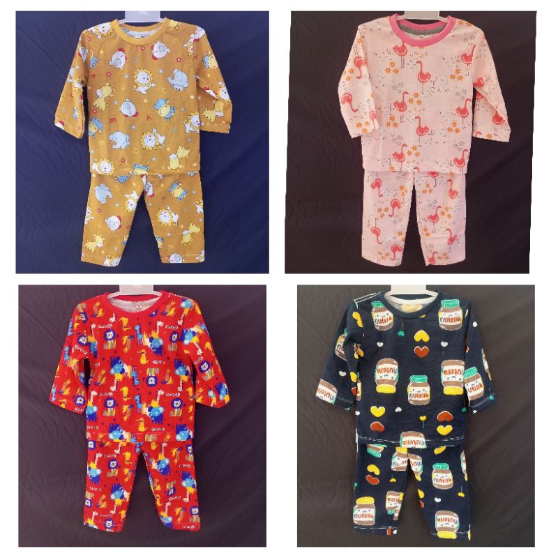 setelan baju tidur piyama bayi anak motif karakter lucu bahan Velvet Libby baju panjang celana panja
