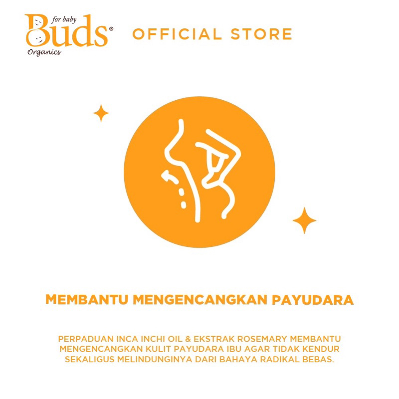 Buds Organics Breast Massage Oil Minyak Pijat Payudara Pelancar Asi