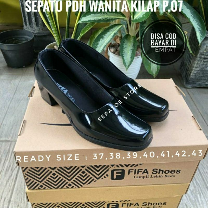 TERMURAH SEPATU PDH WANITA HAK 3CM DAN 5CM SEPATU PDH POLWAN SEPATU PDH SECWAN KILAP P.07