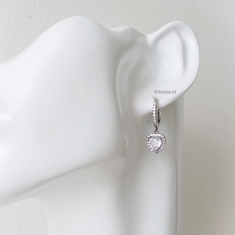 PARIS | Valentine Collection - Zirconia Heart Dangle Stud Earrings - Anting Wanita