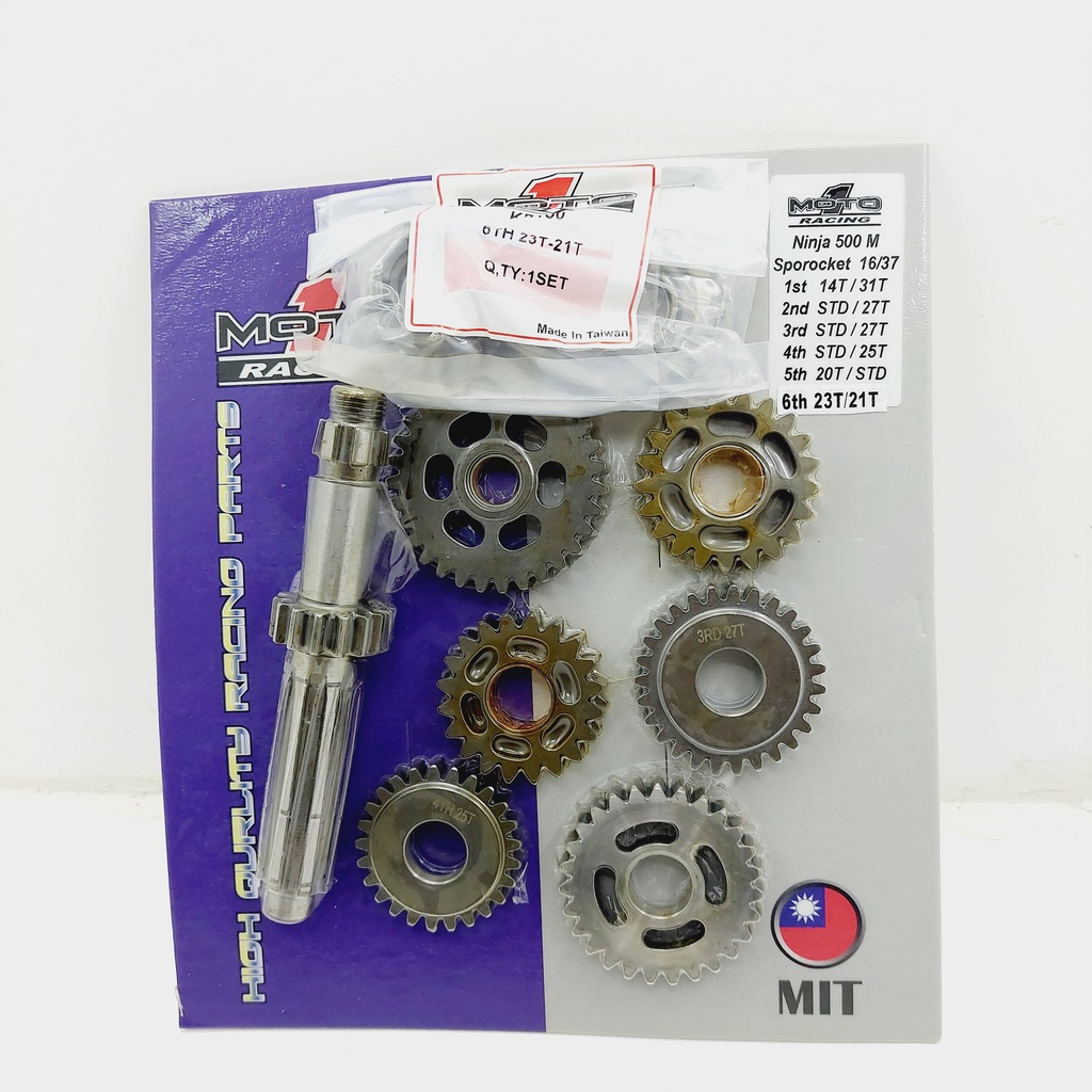 GIGI RASIO RATIO MOTO 1 MOTO1 KAWASAKI NINJA 500M GIGI 1-6 ORIGINAL