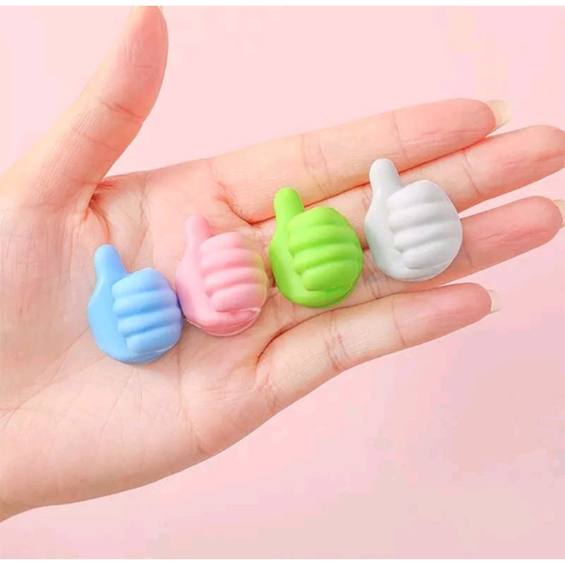 Klip Holder Kabel USB Bentuk Jempol Tangan Kreatif