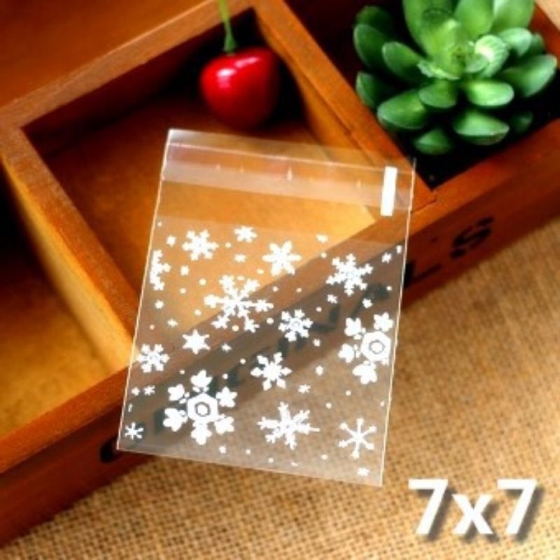 PLASTIK COOKIES 7x7 OPP 100pcs SNOWFLAKE  PC 715