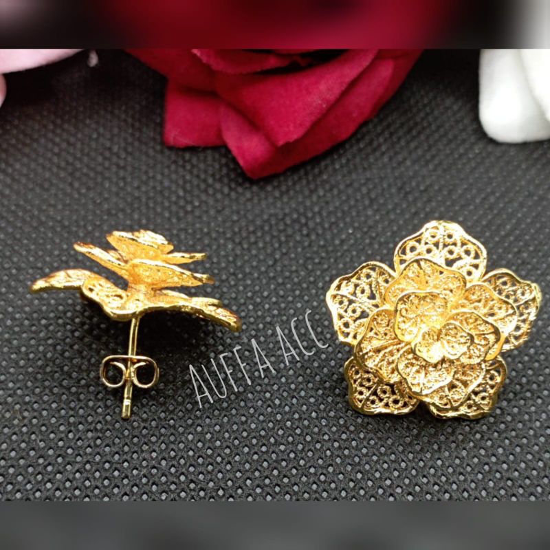 anting kendari besar / giwang kendari kuning / anting pesta