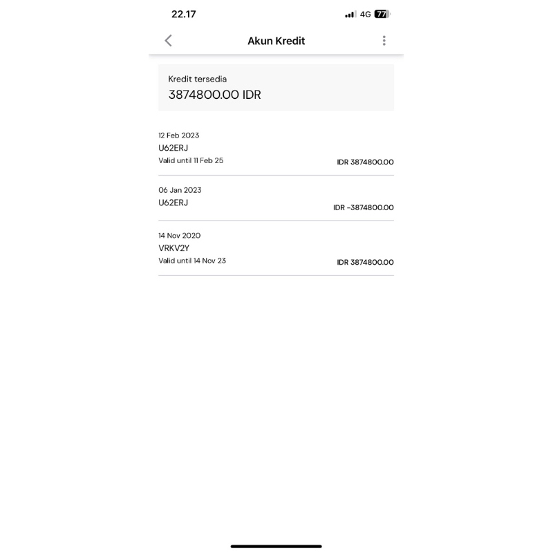 jual akun kredit air asia
