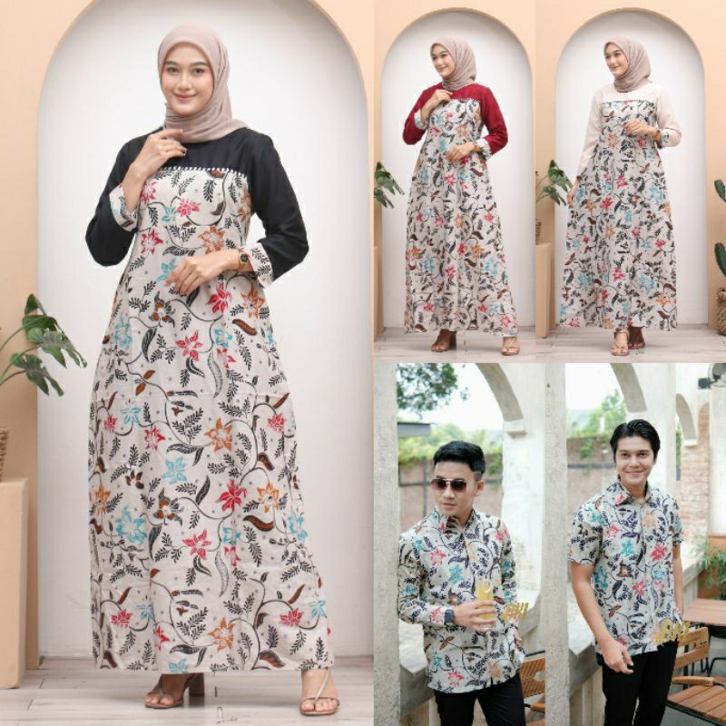 Maura Couple - Sania Ruffle Batik Couple Ori Ndoro Jowi Garansi Termurah Shopee - BATIK SOLO MODERN