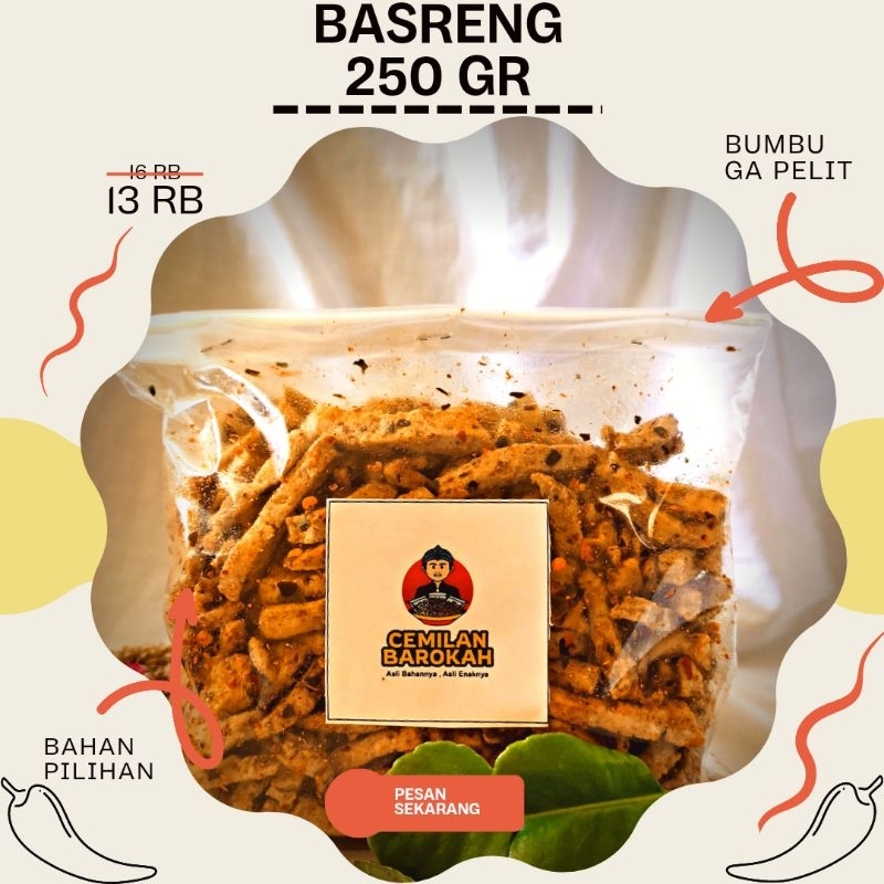 

[250 gr ]- BASRENG Extra Pedas & Pedas daun jeruk