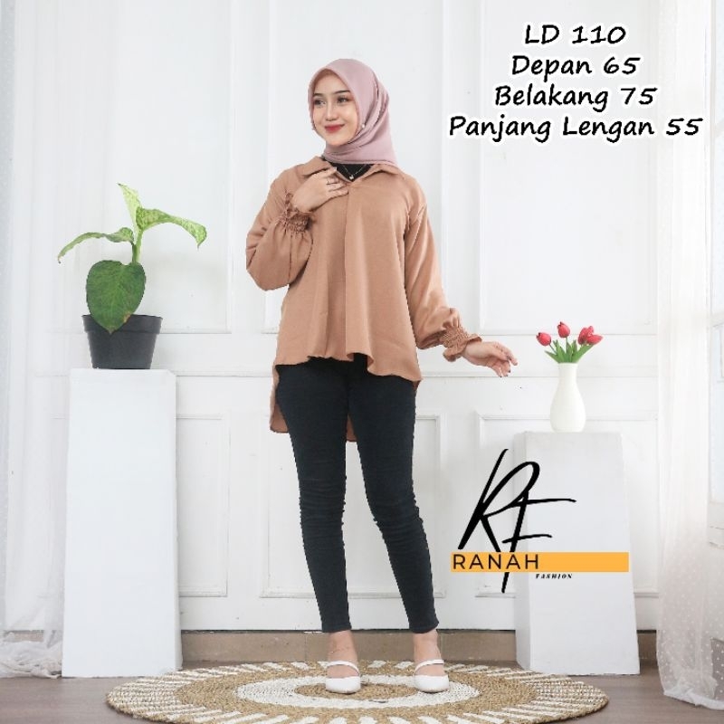 KEMEJA BASIC WANITA/KEMEJA BLOUSE V NECK/KEMEJA WANITA LENGAN PANJANG/KEMEJA BASIC OVERSIZE