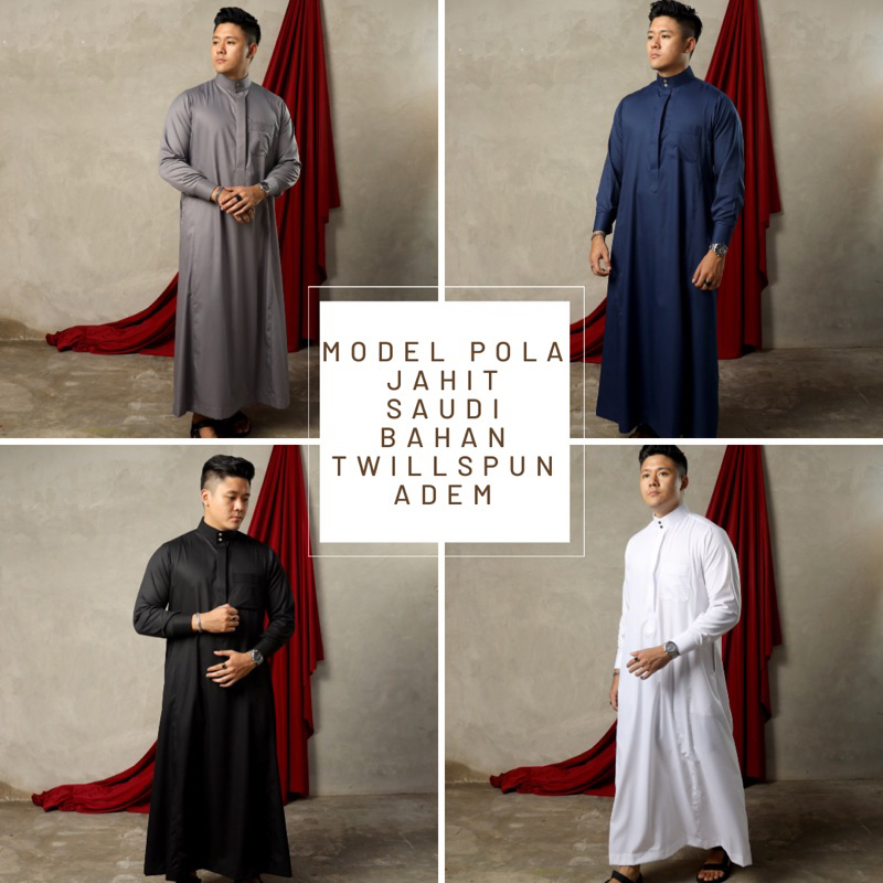gamis pria thobe hitam saudi 206h DBM