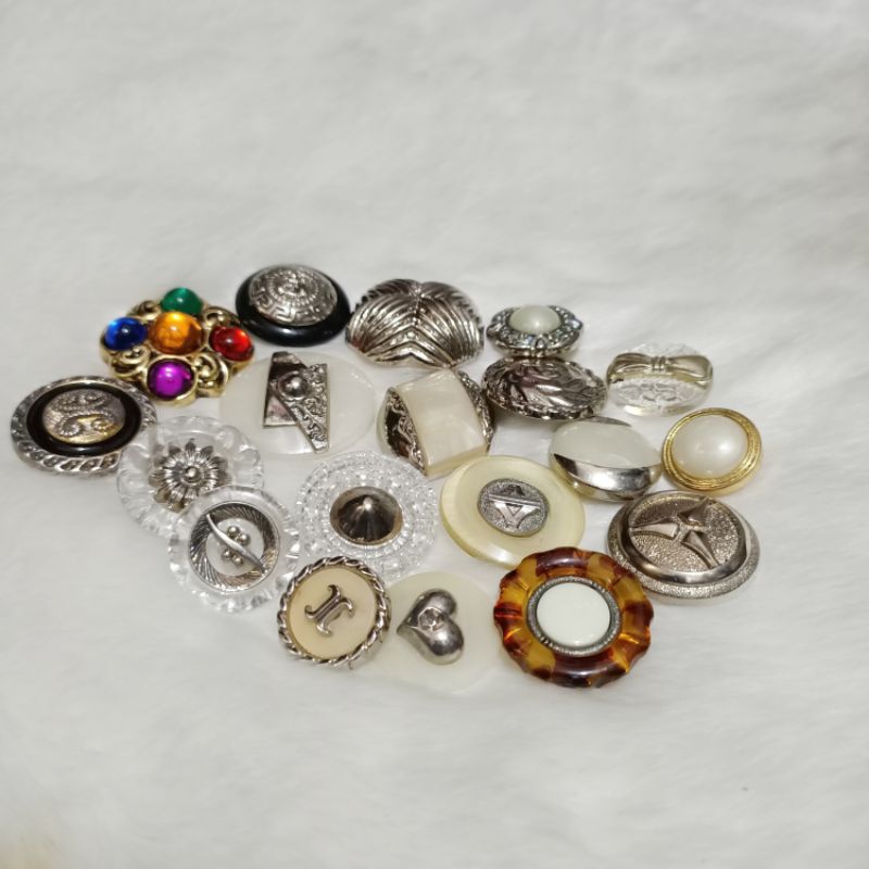 kancing vintage, kancing baju mewah, kancing besar kancing jamur ,24 pcs