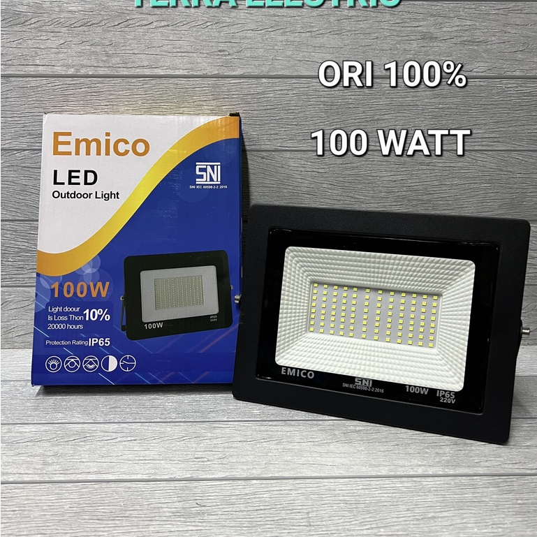 EMICO Lampu sorot led 100w lampu led flood light 100 watt led tembak outdoor SNI