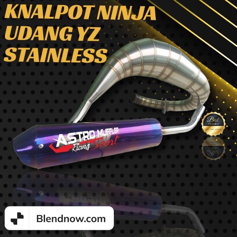 knalpot ninja udang trail stainless silincer biru bisa untuk mesin 2 tak lainnya