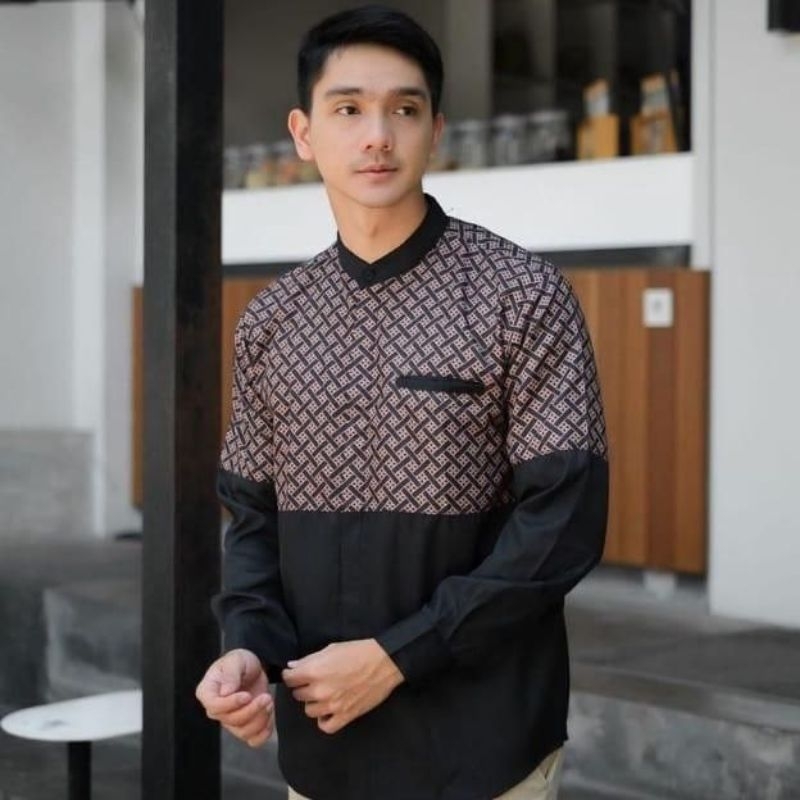 BAJU KOKO KURTA PRIA MUSLIM LENGAN PANJANG NABAWI BAHAN TOYOBO