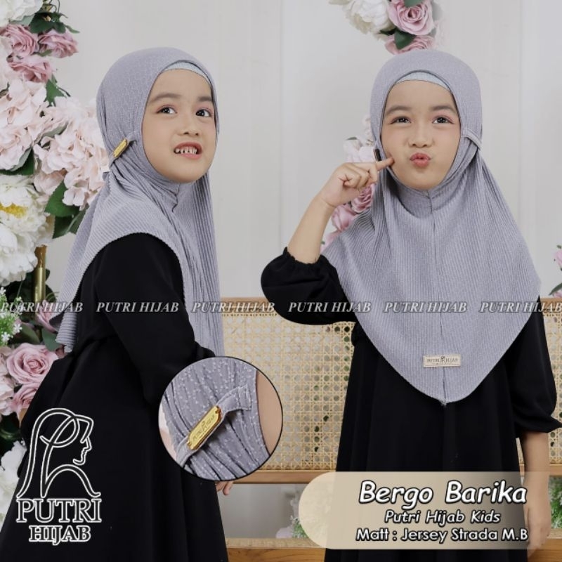 Hijab jilbab, bergo instan plisket anak, bergo barika original putri hijab
